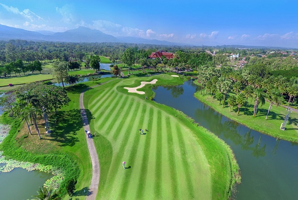 Bird eye view of a fairway at Summit Green Vallley Chiang Mai Country Club